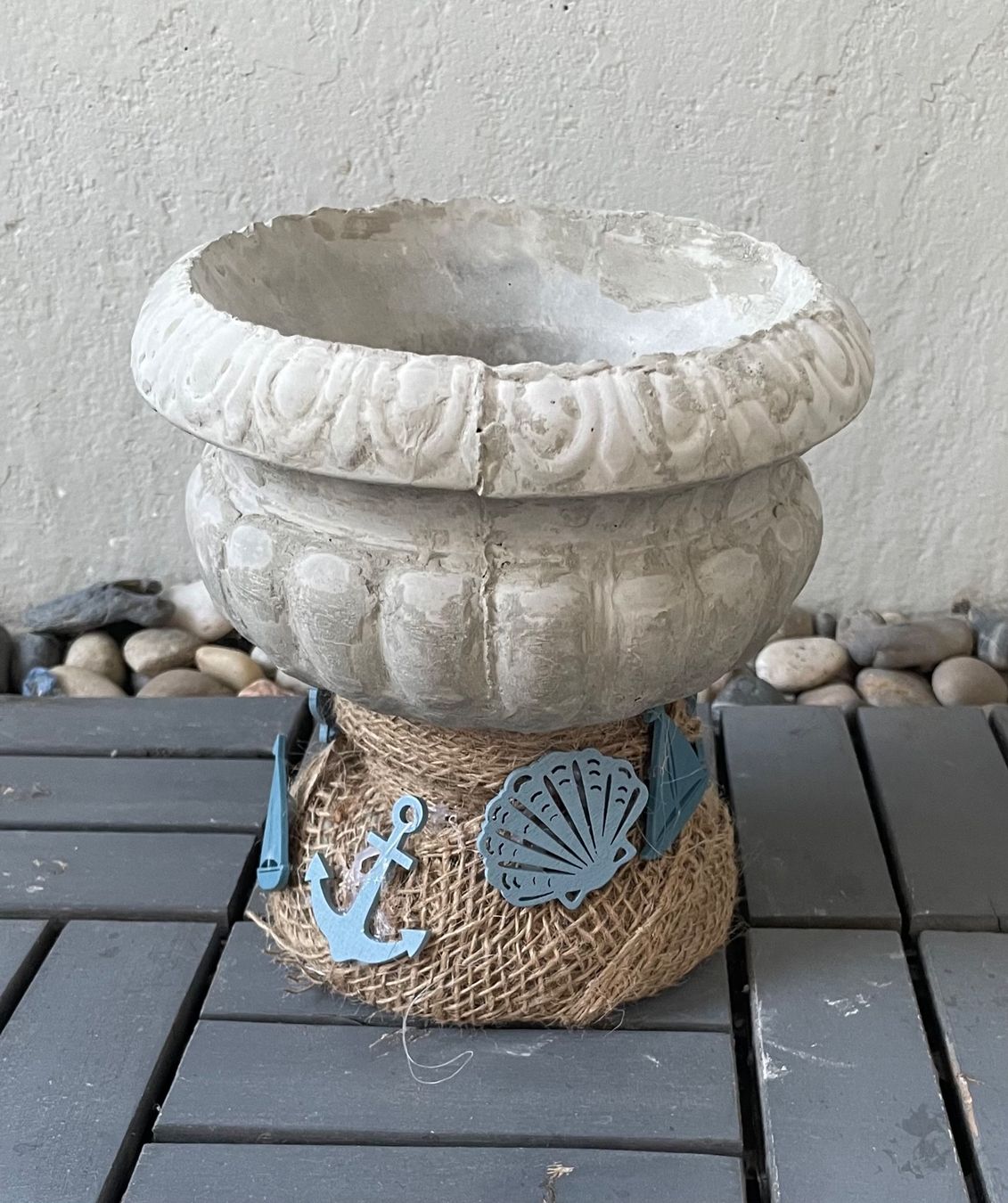 Blumentöpfe: Blumentopf maritim dekoriert H ca. 20 cm – Neu (gemäss Beschreibung) aus Au ZH von Jaggy4 2