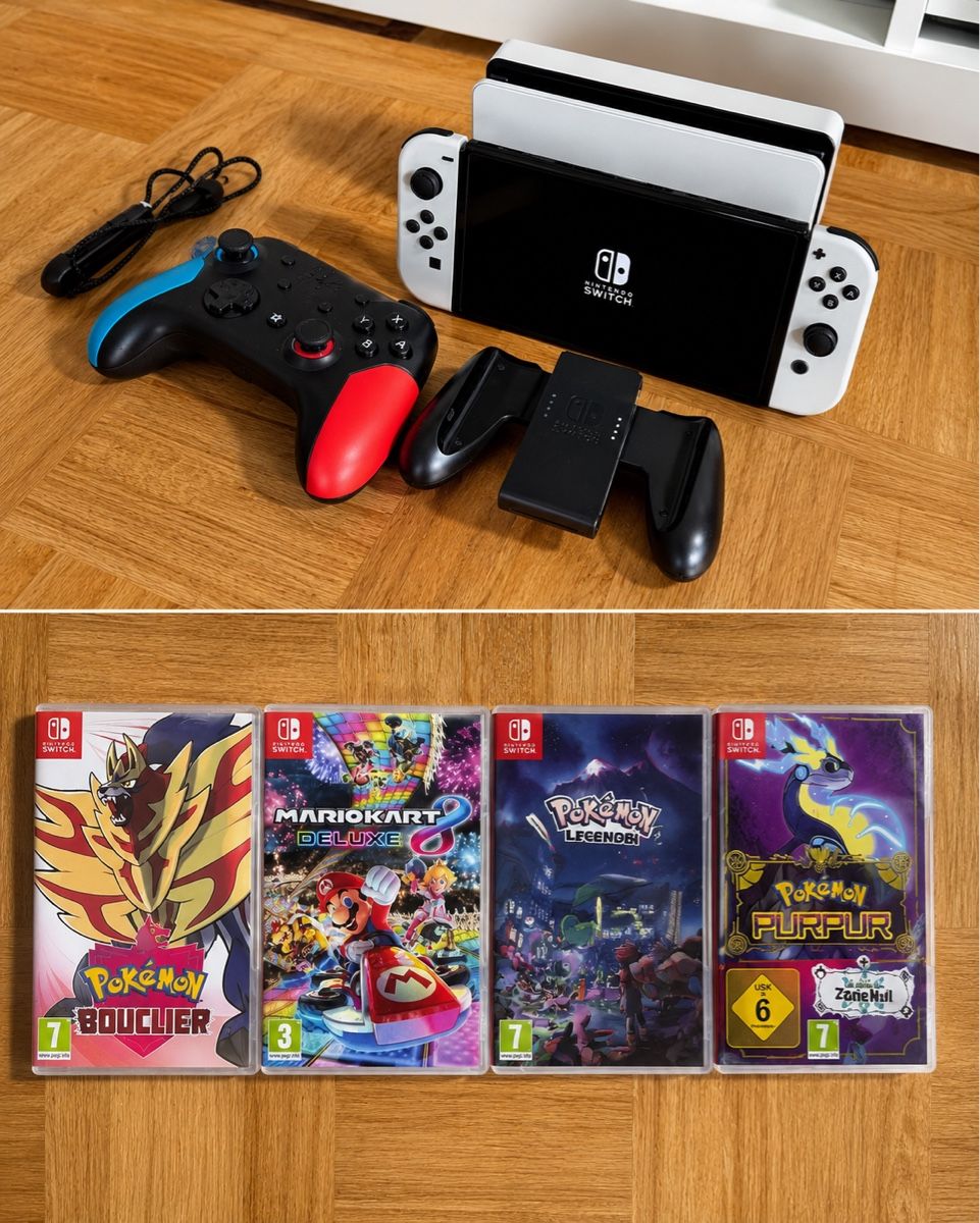 Nintendo Console: Nintendo Switch OLED, 4 jeux Pokémon, Mario Kart – Nuovo (secondo la descrizione) da Prilly venduto da R41MUND0