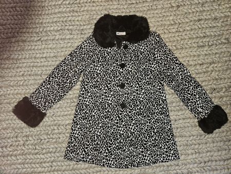 H&M Mädchen Mantel Gr. 158 Dalmatinerprint mit Kunstfell