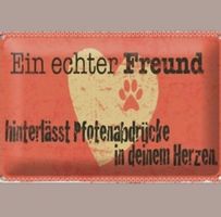 🔥 PFOTENABDRÜCKE IM HERZEN Blechschild 💛 12x18cm OVP 🔥