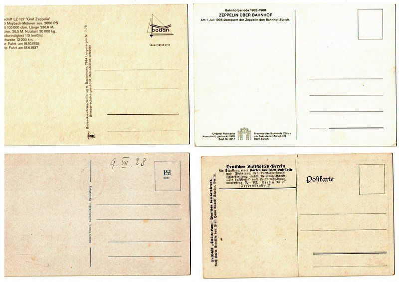 Cartoline postali: 4 Zeppelin Karten, ungelaufen – Nuovo (secondo la descrizione) da Bonstetten venduto da Pinguin75 1