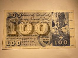 Billet Suisse 🇨🇭 1963 100 frs