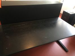 schwarzer Massivholz Schreibtisch Aktenschrank abschliessbar