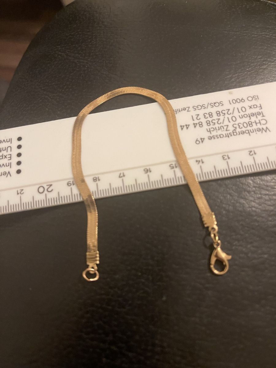 Armbänder & -reifen: Bracelet maille plate plaqué or jaune 16 cm neuve  – Neu (gemäss Beschreibung) aus Kloten von Vermicelles 3