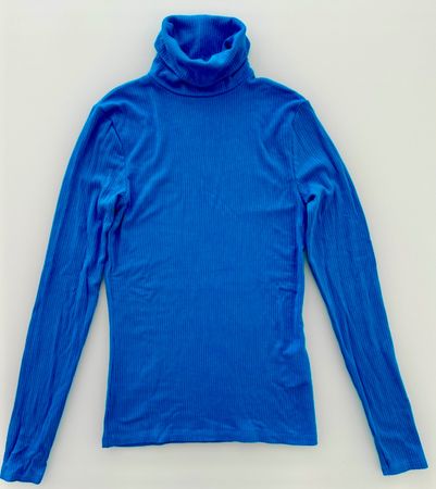 Rollkragenshirt gerippt, Kobaltblau - Neuwertig!