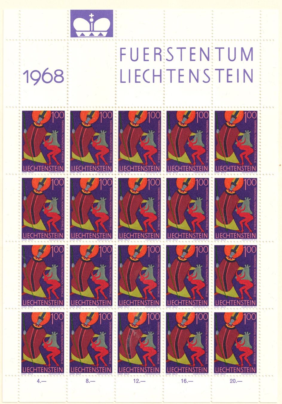 Tutti i francobolli: K'Bogen  Kirchenpatrone   25.April  1968    postfrisch – Nuovo (secondo la descrizione) da Mellingen venduto da Ginger