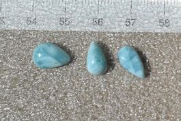 Larimar Cabochons   ECHT    aus DomRep     top Qualität  3x