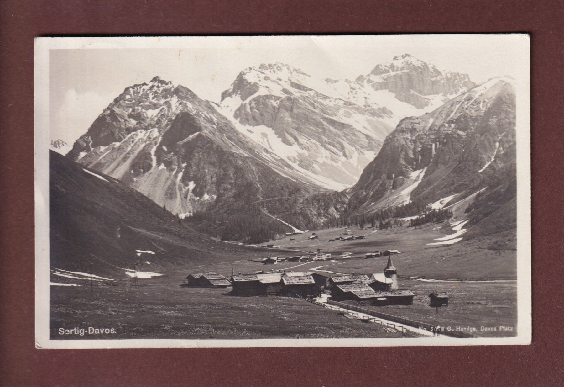 Cartoline postali: Davos - SERTIG-DÖRFLI - 1925 – Usato da Pully venduto da nicecards