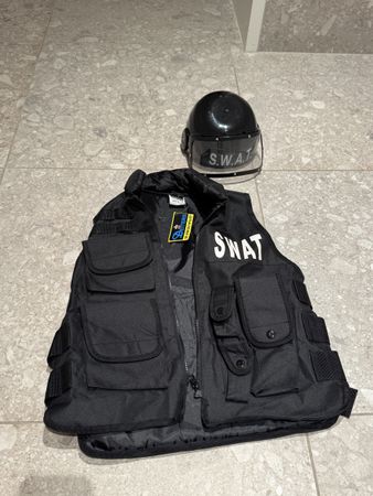 Kids SWAT Costume with Helmet - Excellent Condition! ( new )