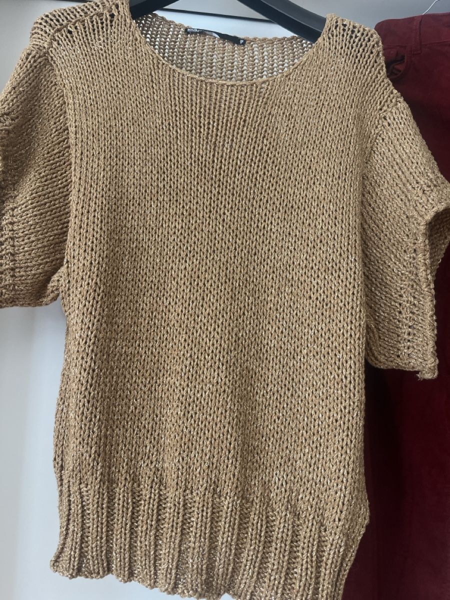 Maglioni & Felpe: BIMBA Y LOLA Gold  metallic Strick Pullover oversized – Nuovo (secondo la descrizione) da Zürich venduto da kleinesgrau
