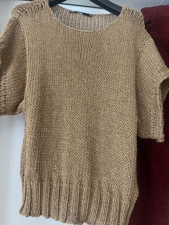 BIMBA Y LOLA Gold  metallic Strick Pullover oversized