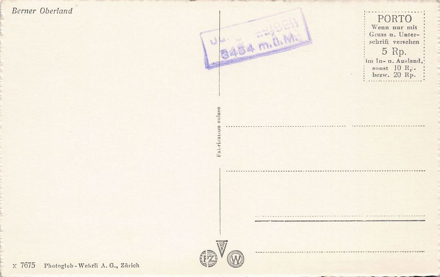 Cartoline postali: Vogelschau-AK Interlaken Eiger Mönch Jungfrau – Usato da Frauenfeld venduto da POML 1