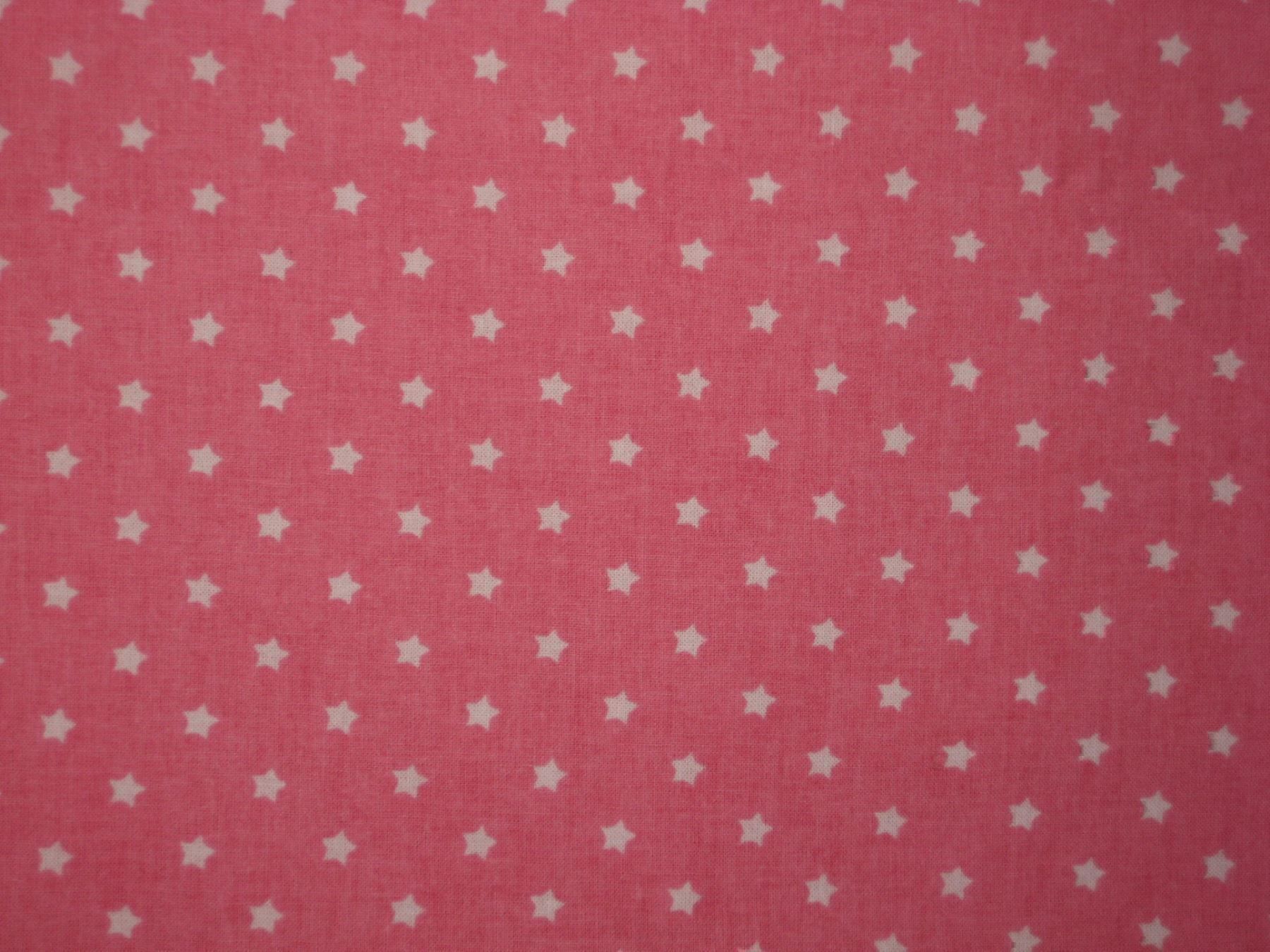 Stoffe: Baumwollstoff rosa weisse Sternli Reststück – Neu und originalverpackt aus Füllinsdorf von Schlupp 1