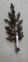 1* von 2 Shabby Chic Kerzenhalter Metall Eichenblatt