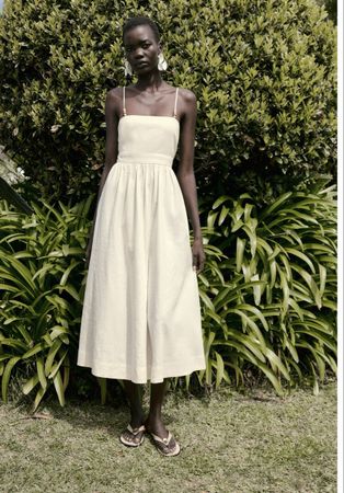 Sommerkleid Leinen,  Korsettrücken, M/Robe d'été lin (099)