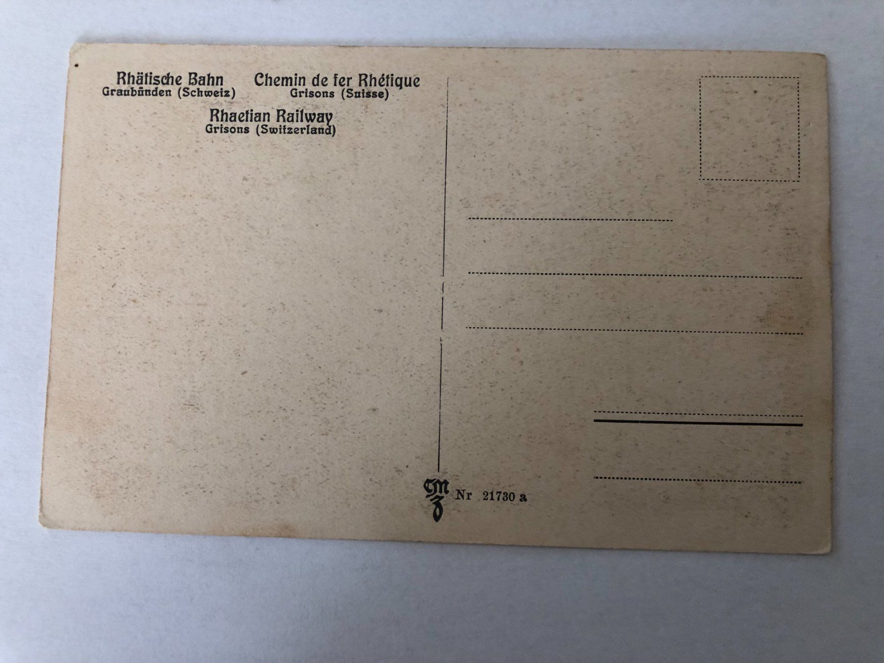 Cartoline postali: Ansichtskarte Rhätische Bahn Thusis mit Viadukt alt – Usato da Pfäffikon ZH venduto da Waltoversand 1