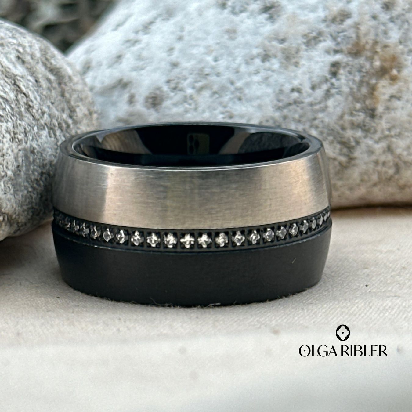 Olga Ribler Ringe: Edelstahl Ring 2 farbig mit Zirkonia, Ringgrösse 60 – Neu (gemäss Beschreibung) aus Luzern von Schmuckoutlet 4