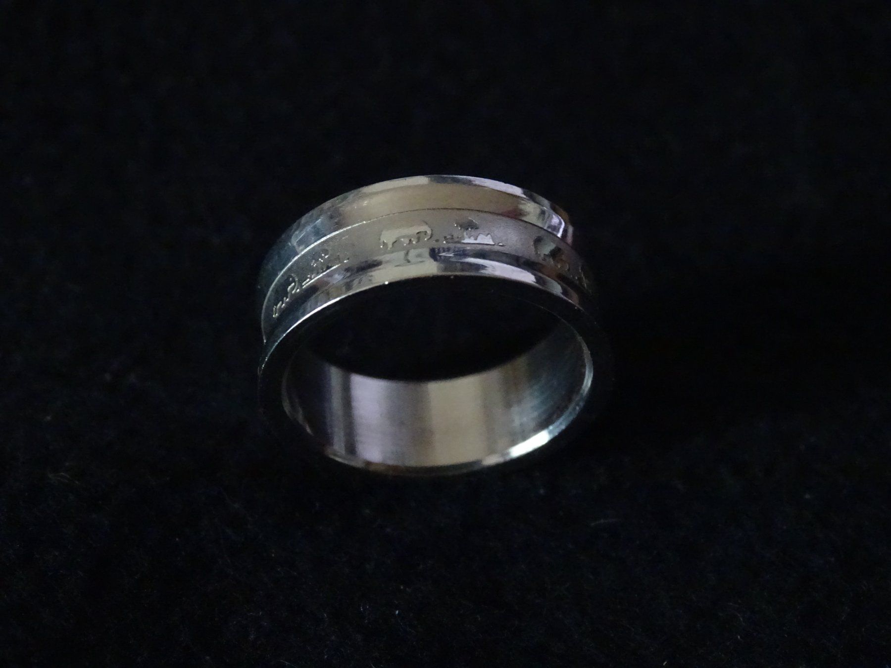 Ringe: Ring Edelstahl Elefant mit Palme – Neu (gemäss Beschreibung) aus Obergerlafingen von STOGS 2