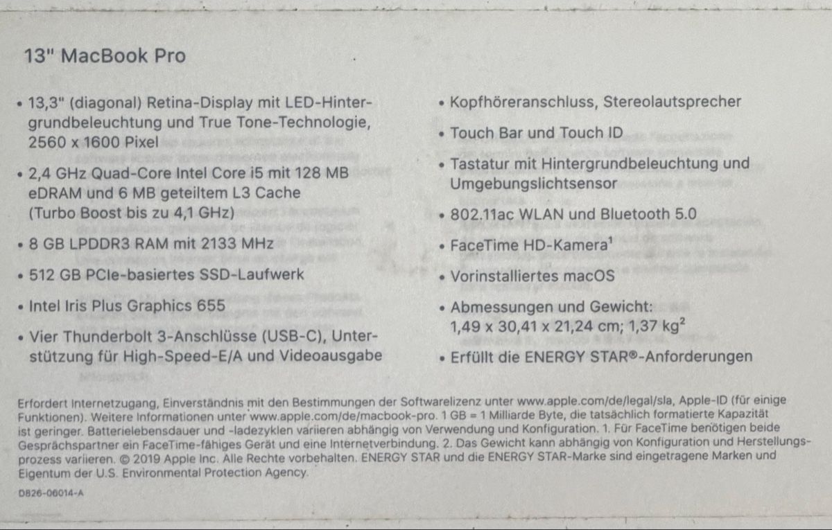 Apple Notebook: MacBook Pro 13“ 512 GB – Usato da Uhwiesen venduto da mar_8hwl 5