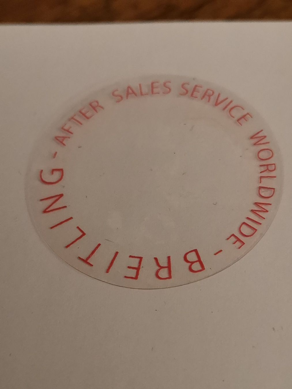 Sticker: Breitling Original Service Sticker 3 Stück – Usato da Rüti ZH venduto da bleibensiegesund