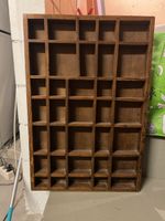 Setzkasten aus Holz braun für Sammlerstücke