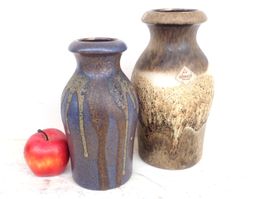 2 Scheurich Vase Keramik Vintage Lava Mid Century Space Age