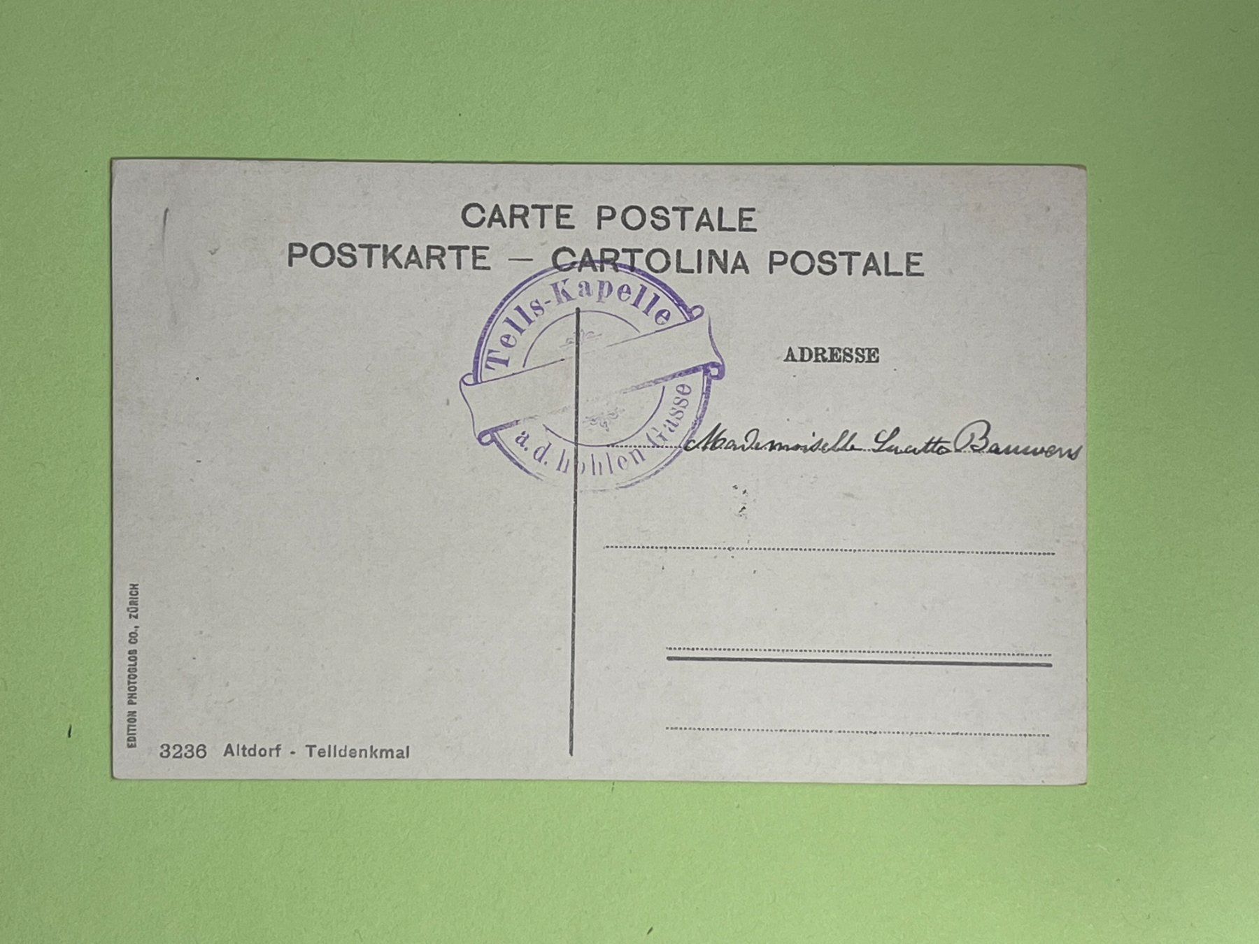 Cartes postales: Tell-Denkmal, Altdorf – D'occasion à Steg VS par _vinci_ 1