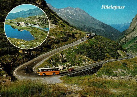 Cartoline postali: Ansichtskarte Am Flüelapass, Route Davos-Engadin 1986 – Usato da Ebmatingen venduto da desalli