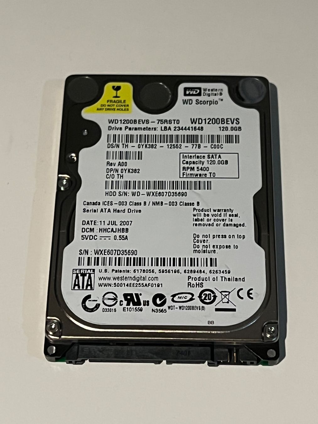 Western Digital Dischi rigidi: WesternDigital SATA 2.5 HDD 120GB – Usato da versoix venduto da Aess