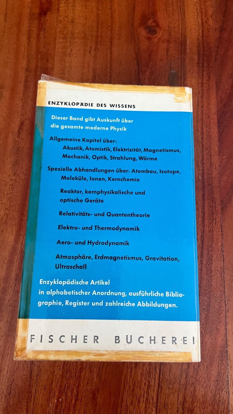 Libri: Fischer Lexikon Physik, 1960 – Usato da Schübelbach venduto da Dolly990_2 1