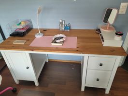 Kinderschreibtisch, weiss, Holz mit Korpus