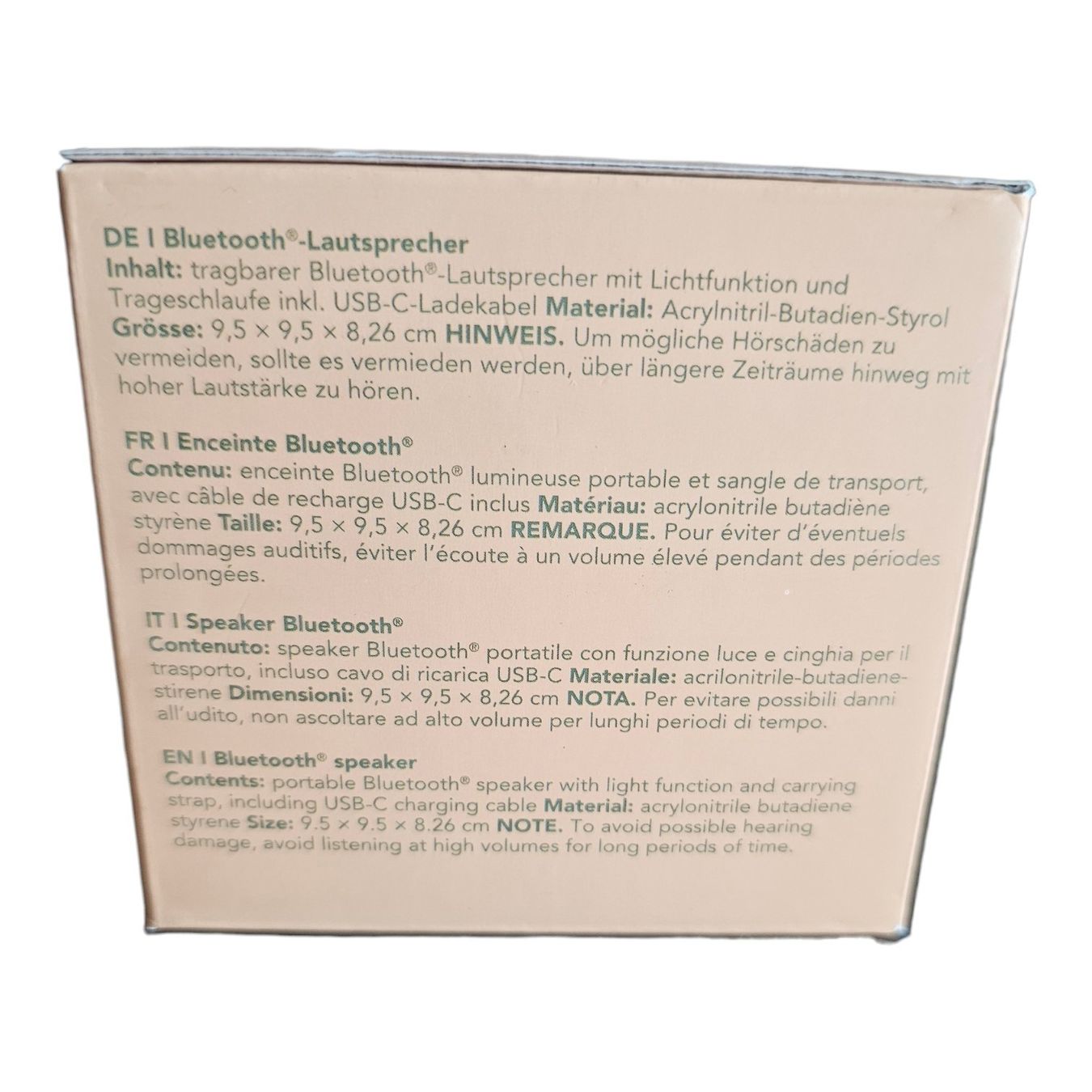 Lautsprecher: Bluetooth Lautsprecher mit Licht neu – Neu und originalverpackt aus Langenthal von SecondChanceShop 1