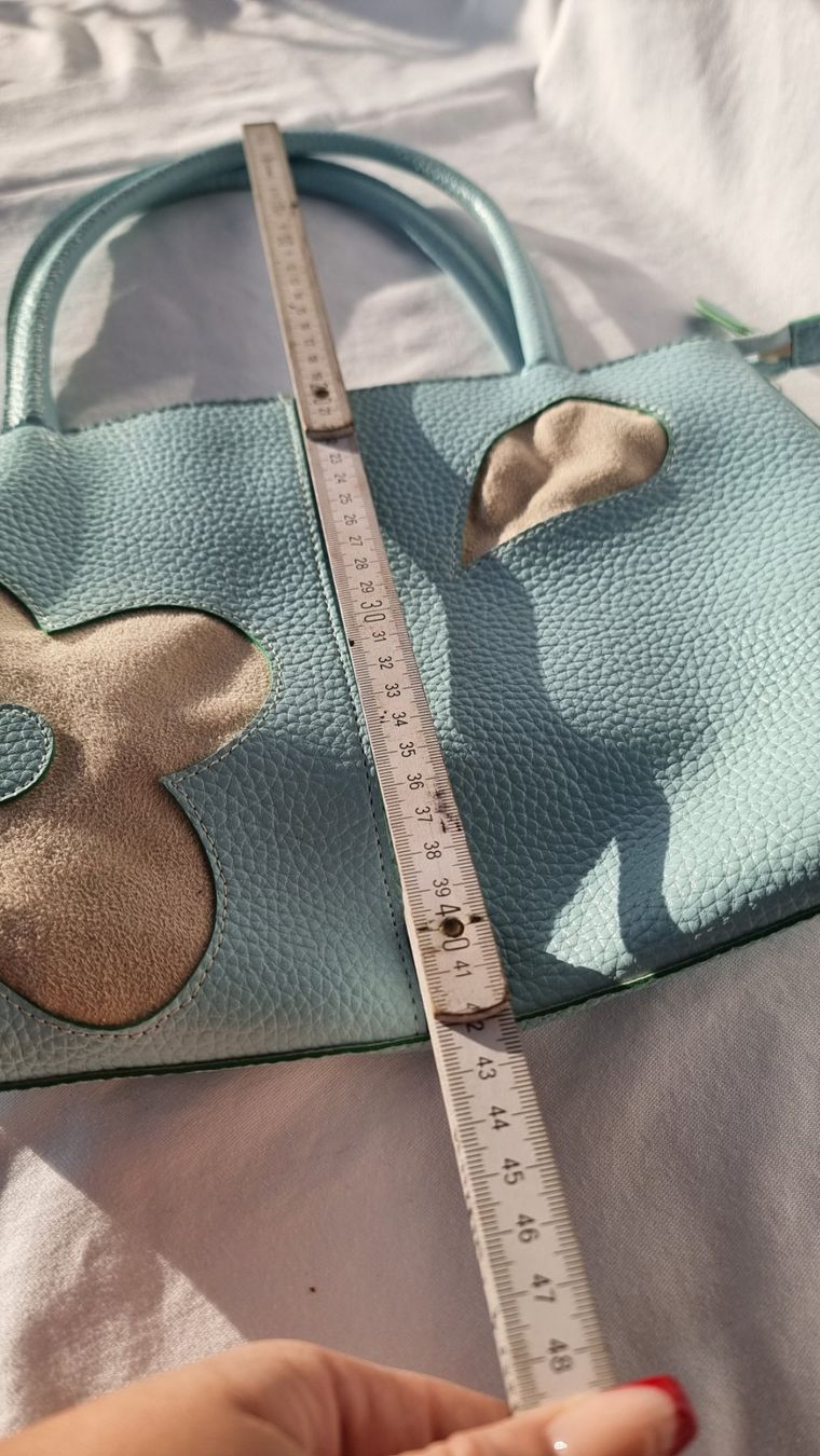 Borse da donna: Süsse Handtasche hellblau mit Blumenapplikation – Usato da Wald ZH venduto da Martin79 7