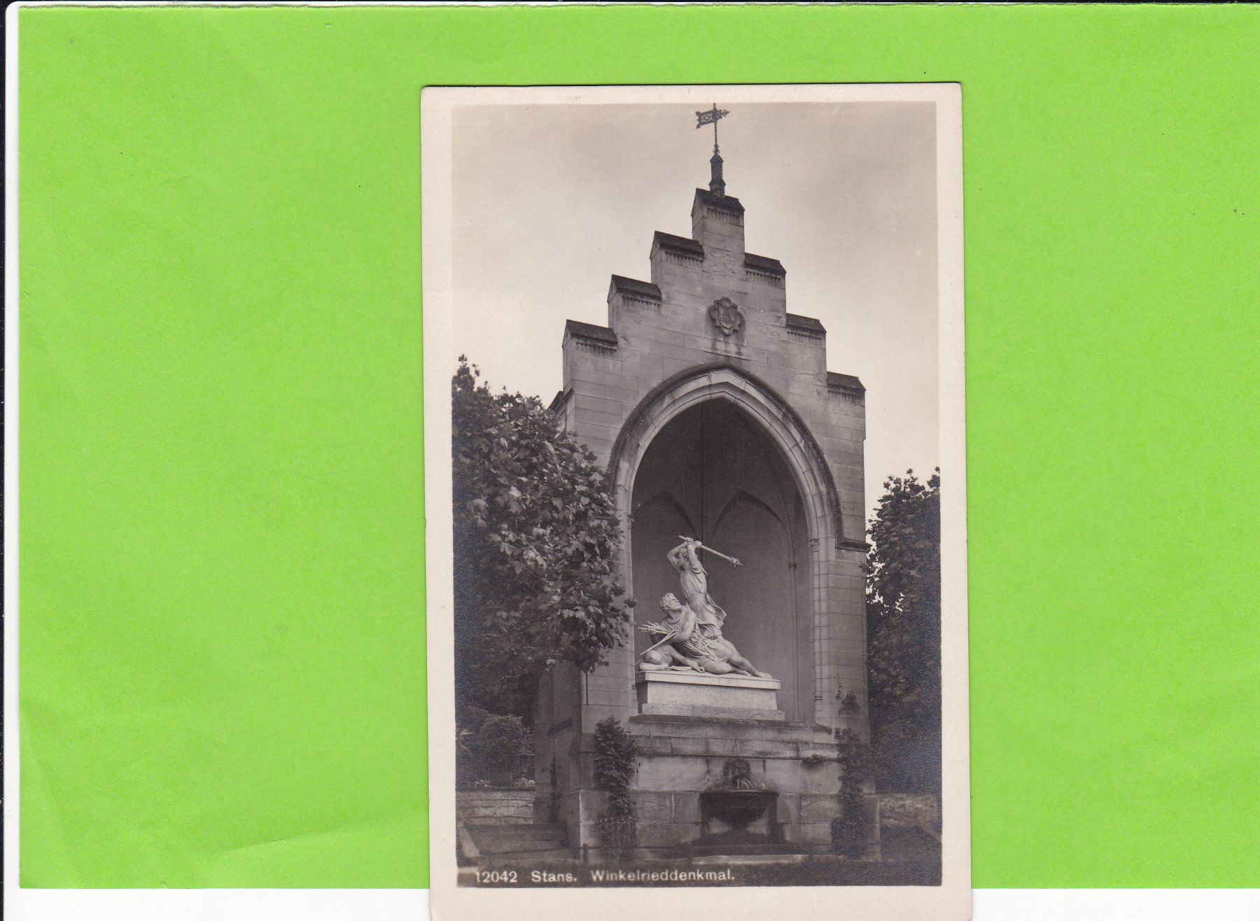 Ansichtskarten: Stans, Winkelrieddenkmal – Gebraucht aus St. Peterzell von neckertal