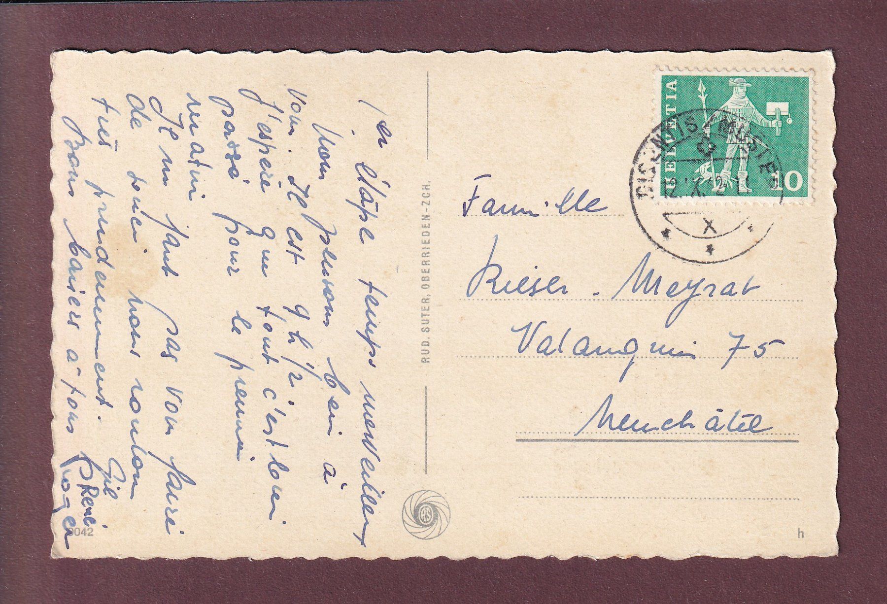 Cartoline postali: OBERALPSEE vom Calmot - 1962 – Usato da Pully venduto da nicecards 1