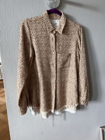 Bouclé Bluse Lis Lareida, Gr. 36, beige gold 