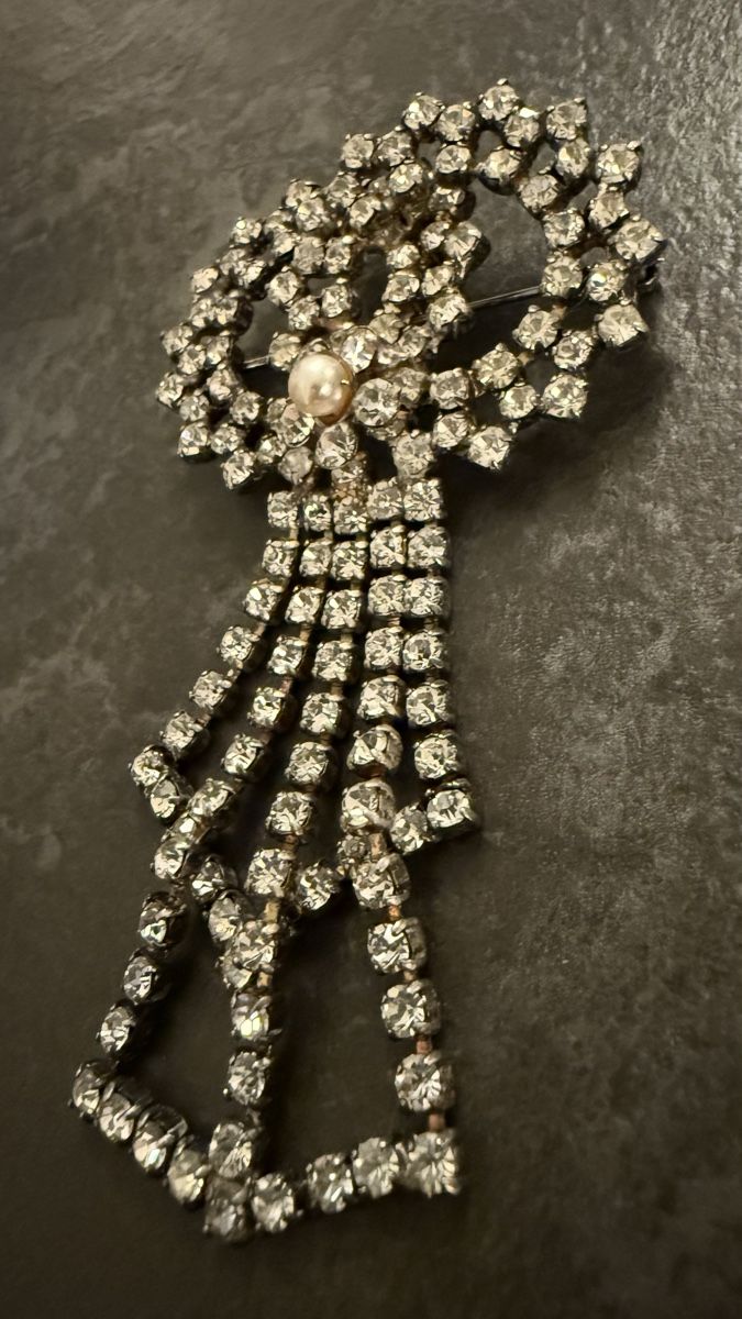 Spille & Fermagli: Broche Vintage Strass et Perle – Usato da Nyon venduto da stylevintage79 1