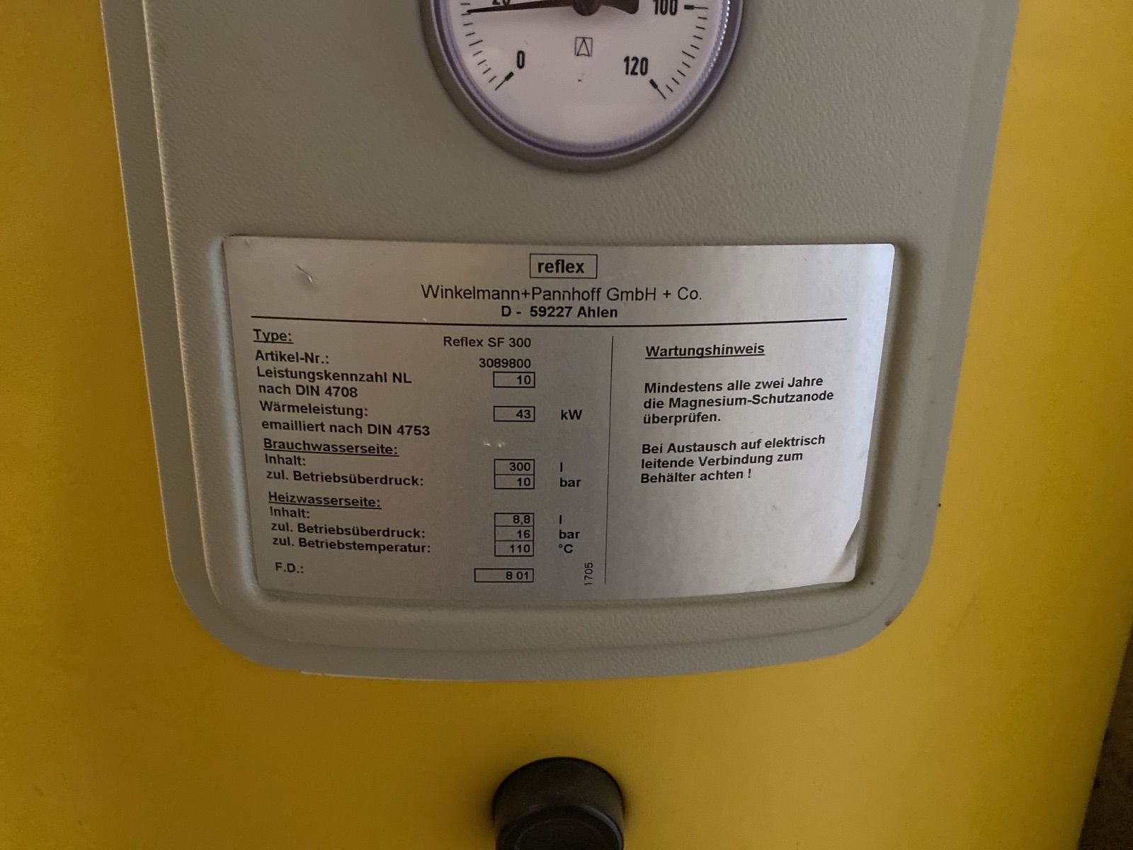 Sanitari: Reflex SF 300 Boiler, 43kW – Difettoso da Windlach venduto da flyingfalcon 1