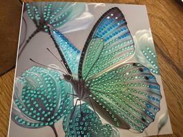 Karte-Grusskarte-Schmetterling-Glück-Natur-Painting-Selfmade