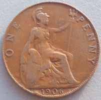 GROSSBRITANNIEN 1906 - 1 PENNY - KOENIG EDWARD VII. - SCHOEN