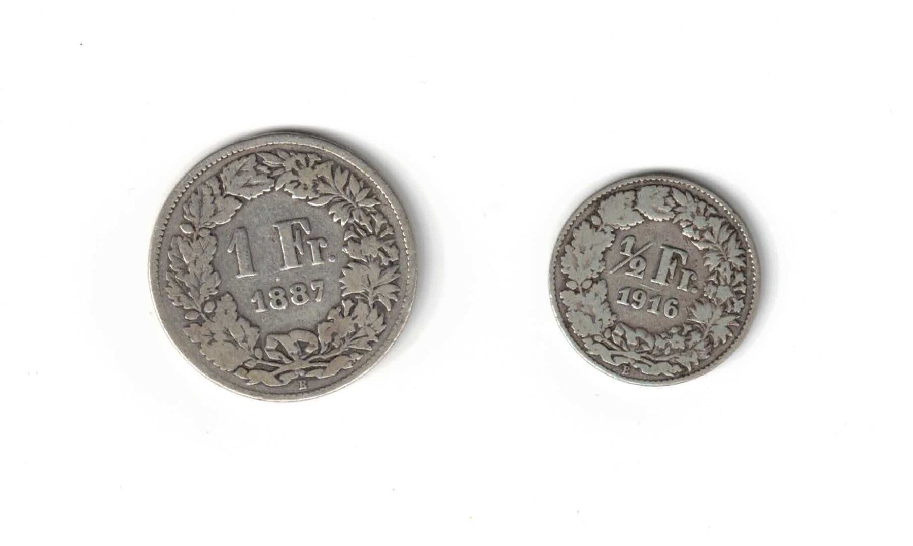 Tutti le monete: Fr. 1.- + Fr. -.50 Silber – Usato da Bottmingen venduto da Golferin