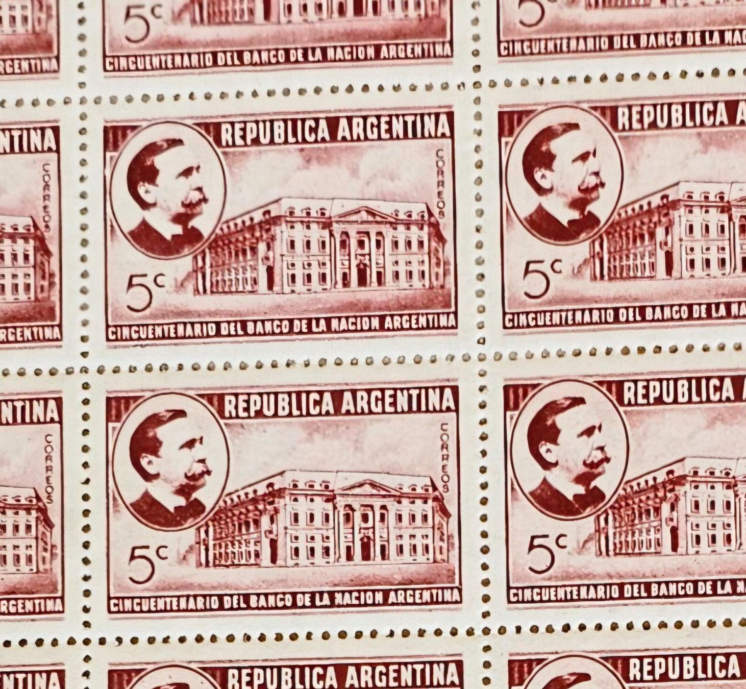 Alle Briefmarken: Argentina - 16 Marken Bogen ** 1941 – Neu (gemäss Beschreibung) aus Les Valettes von Nuba1 1
