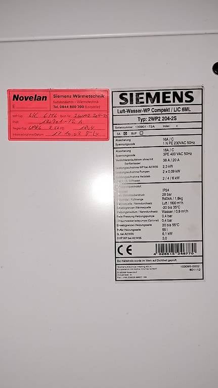 Siemens Radiatori: Wärmepumpen Siemens 6,1 kw – Usato da Worben venduto da Mausch75 3
