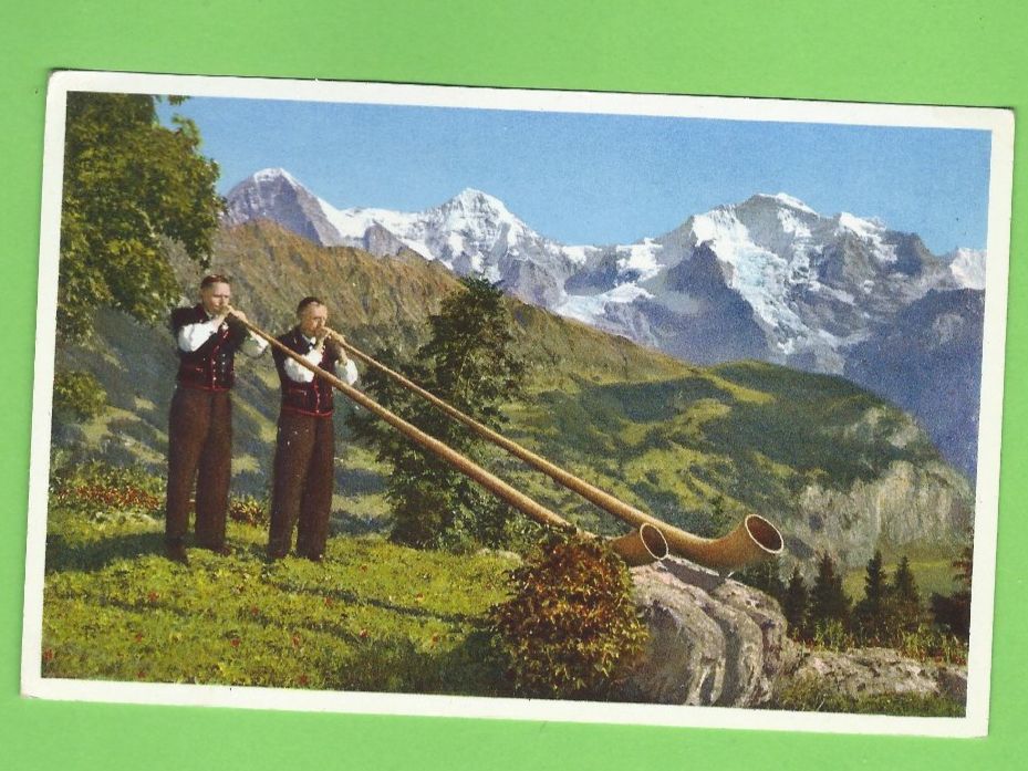 Cartes postales: Alphornbläser, Eiger - Mönch - Jungfrau – D'occasion à Zürich par t24_de
