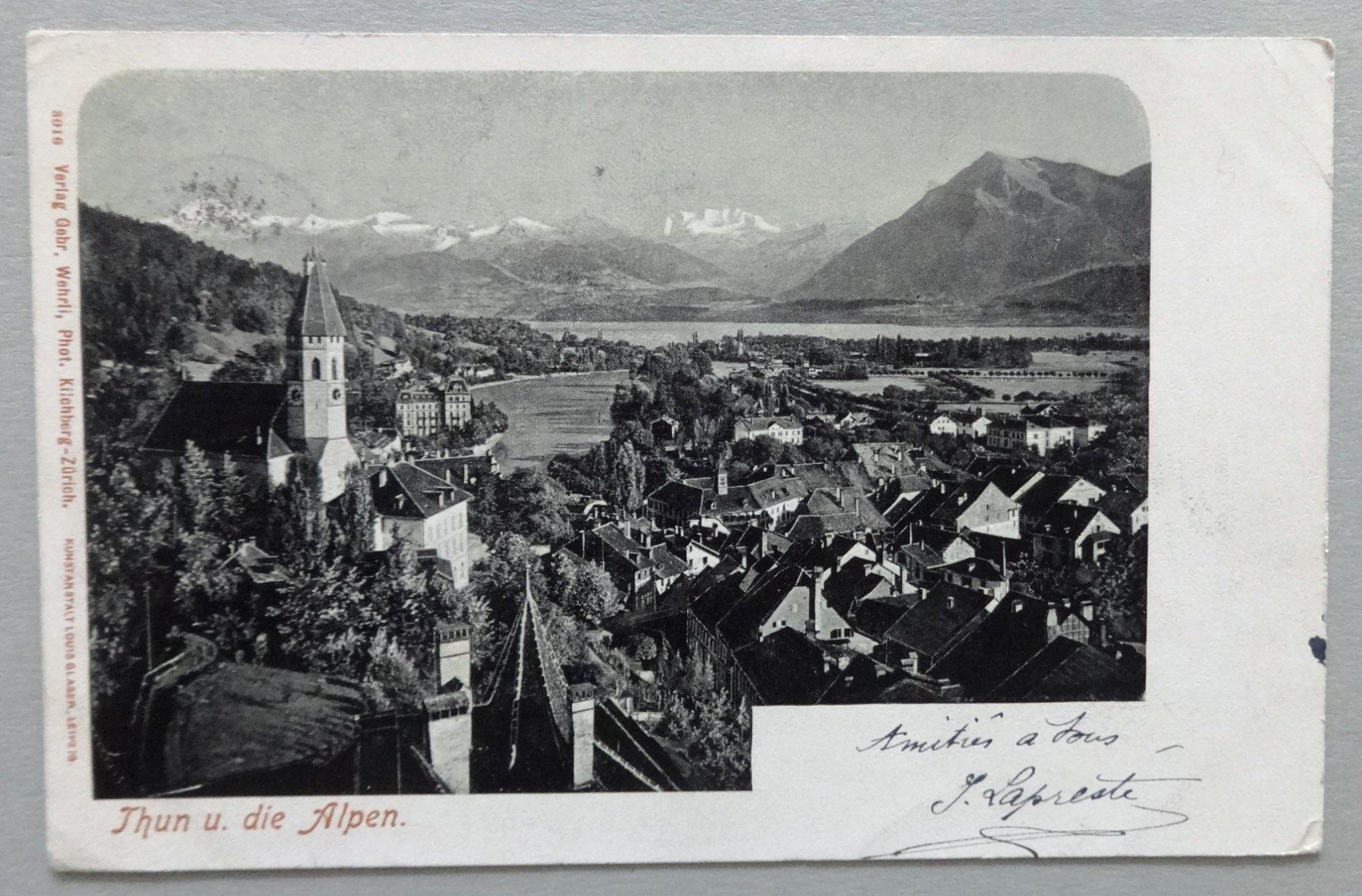 Cartoline postali: Thun u. die Alpen – Difettoso da Fétigny venduto da Billy2miny