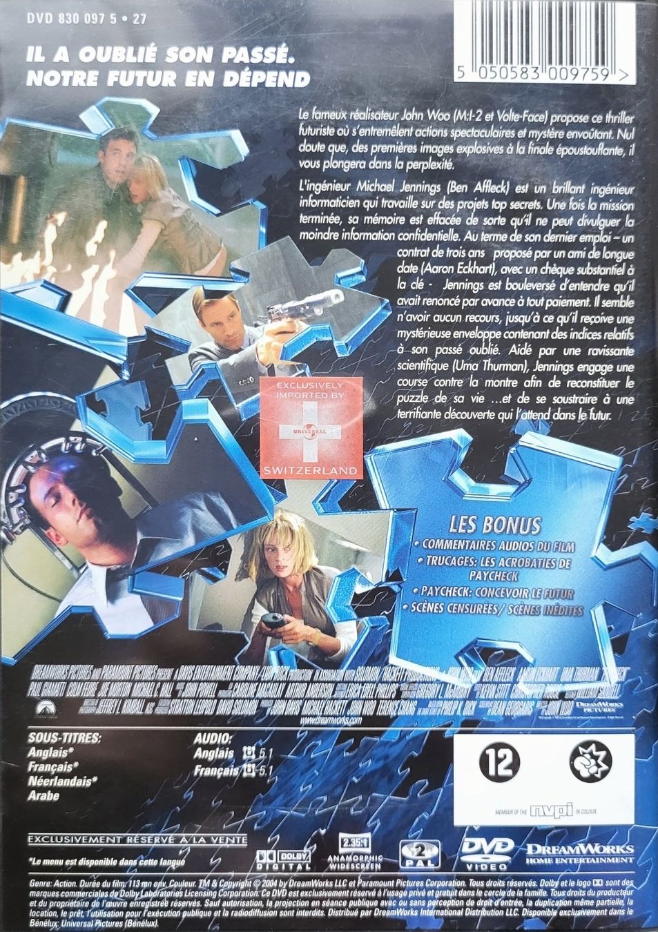 Tutti i DVDs: Paycheck – Usato da Blonay venduto da Samvil 1