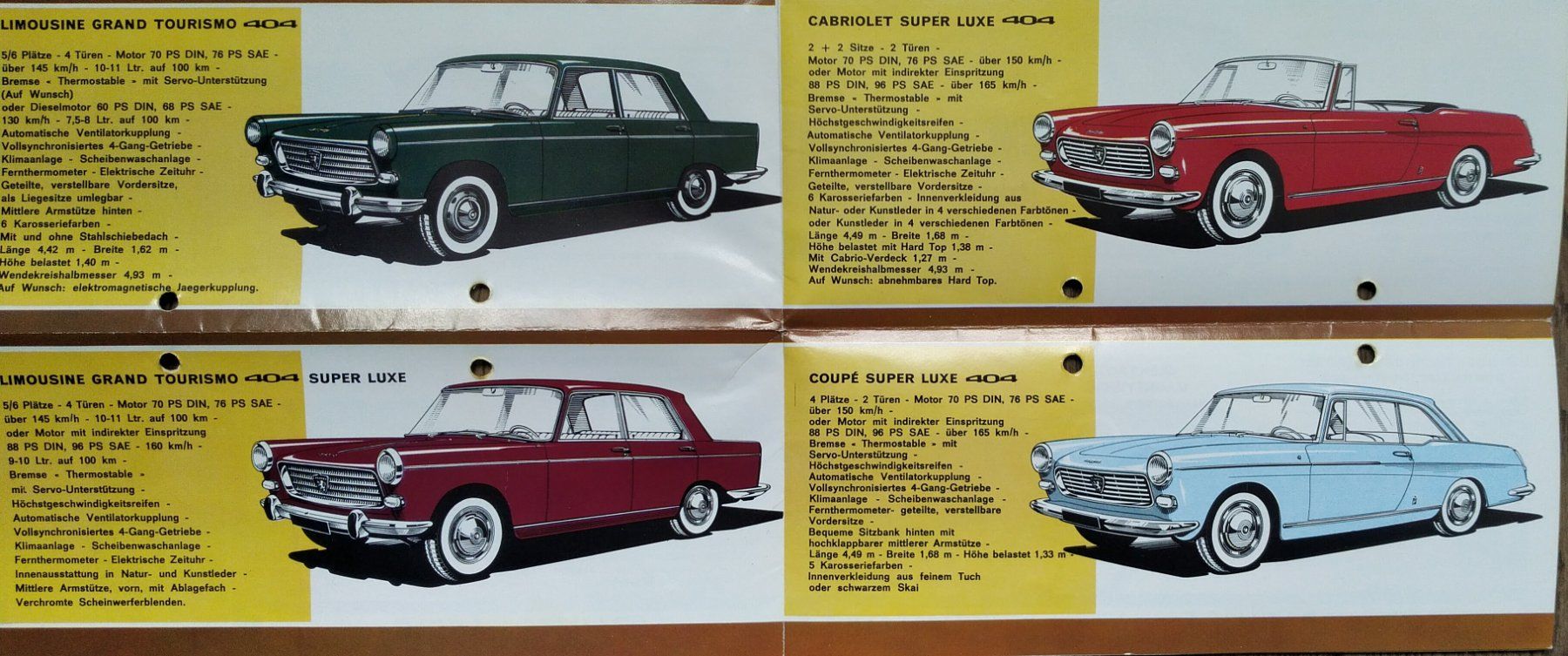 Peugeot Documenti: Peugeot 404 Cabriolet und Coupé – Usato da Safenwil venduto da efclassics 5