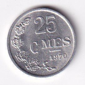 Alle Münzen: Luxemburg 25 centimes 1970 vorz – Gebraucht aus Neuchâtel von karlpierrino 1