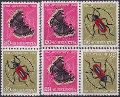 1953, Ausschnitte aus Kehrdruckbogen ** mit K44, Kat: 120.-