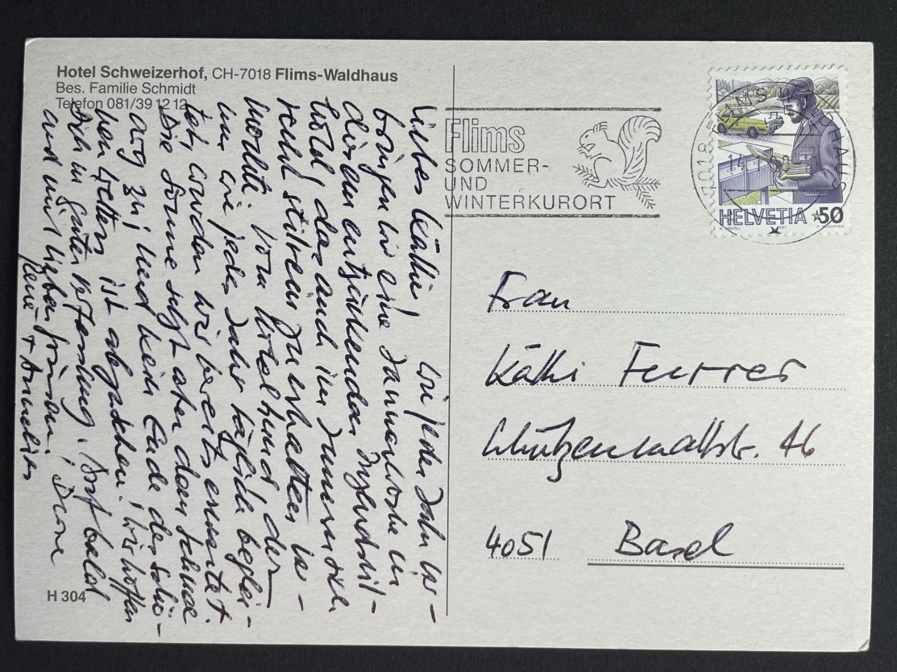 Cartoline postali: Flims-Waldhaus - Hotel Schweizerhof – Usato da Steg VS venduto da _vinci_ 1